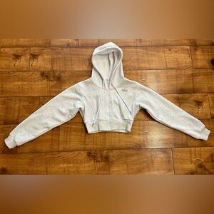 Alo Gray Crop Zipped Jacket